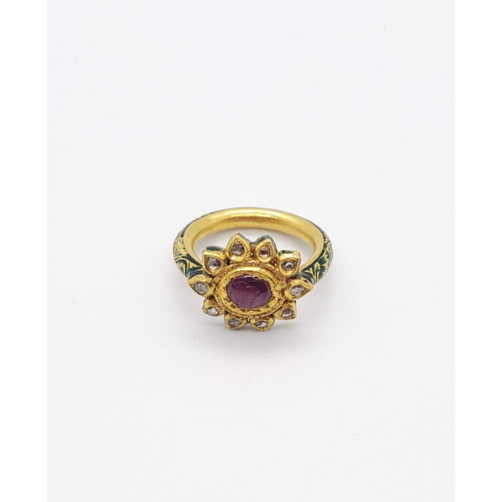 18K Solid Gold Mughal Rose cut Diamond Polki Ring